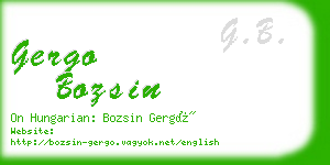 gergo bozsin business card